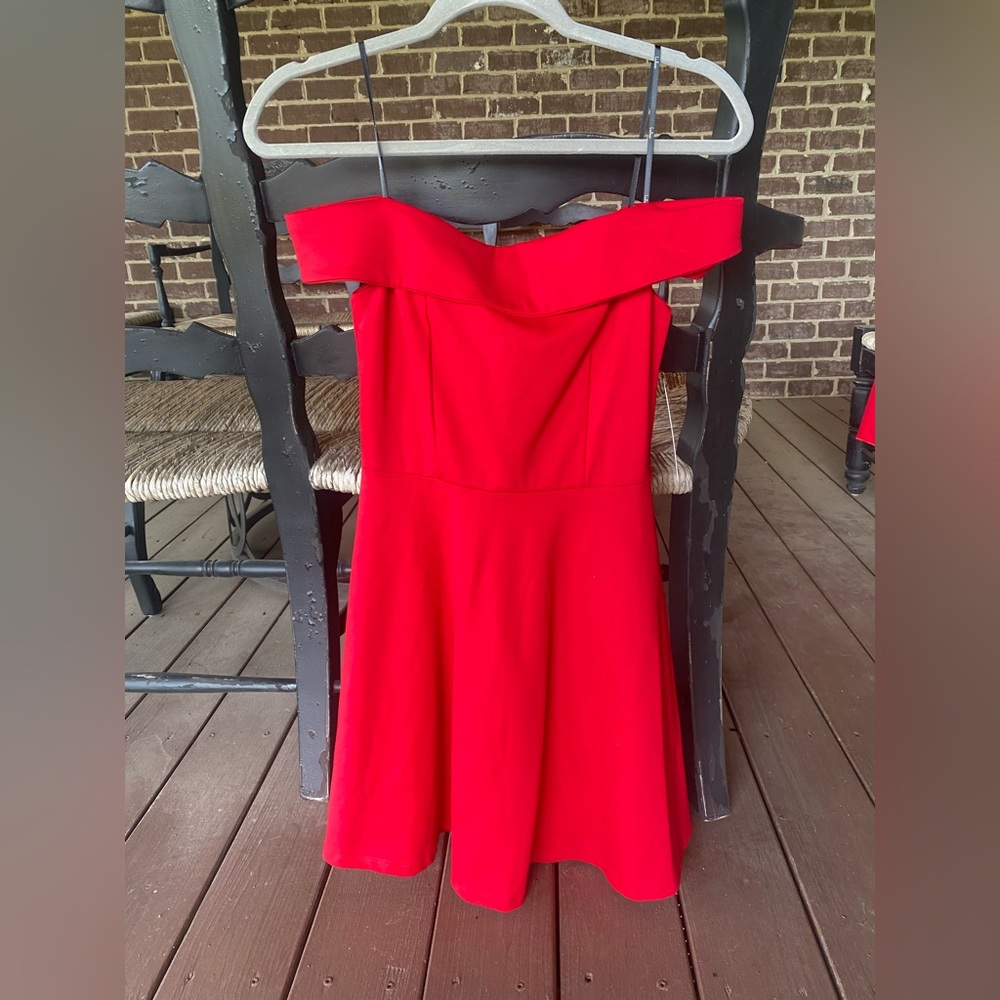 LULUS RED OFF SHOULDER DRESS